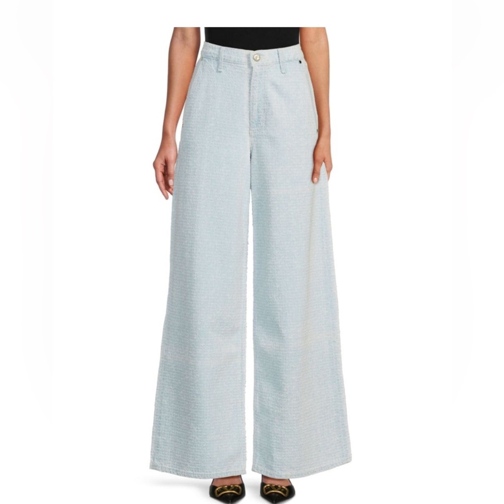 Rag & Bone Sofie Wide leg Sky Blue Tweed Jeans- NWT